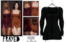 Frayed - Emily Dress - Black TieDye