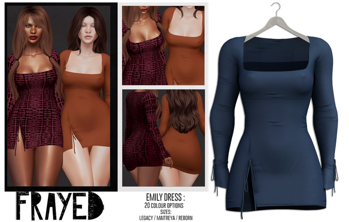 Frayed - Emily Dress - Ink