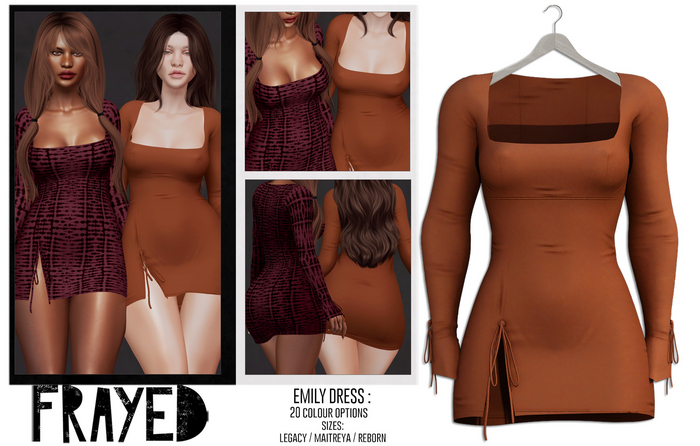 Frayed - Emily Dress - Rust