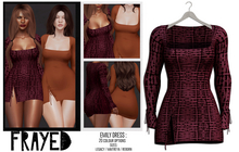 Frayed - Emily Dress - Wine TieDye
