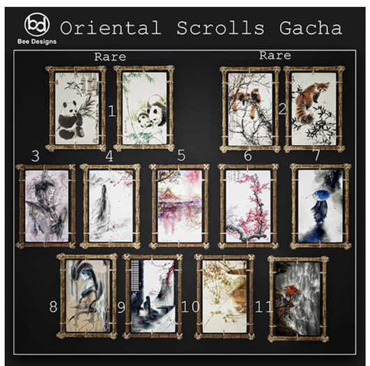 01 Bee Designs Oriental Scrolls RARE