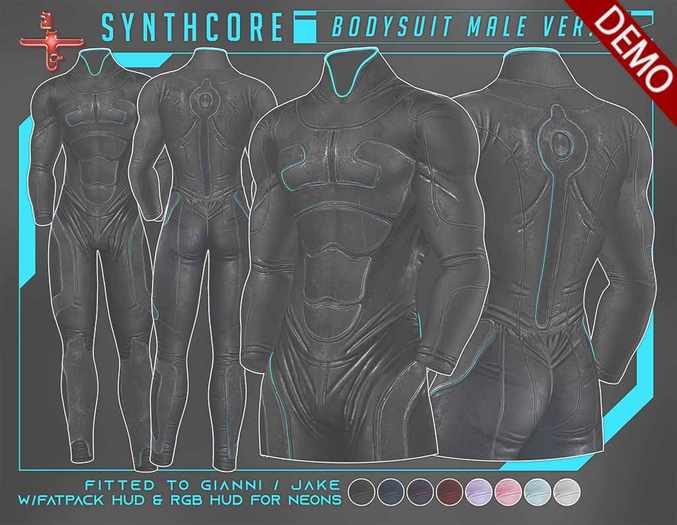 Second Life Marketplace - CURELESS[+] Synthcore Bodysuit // Male Bodies ...