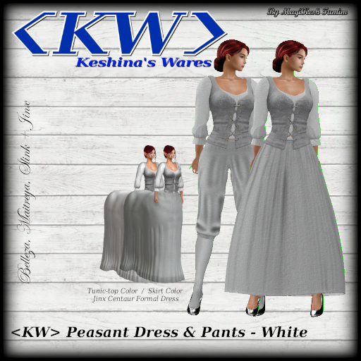 <KW> Peasant Dress & Pants - White