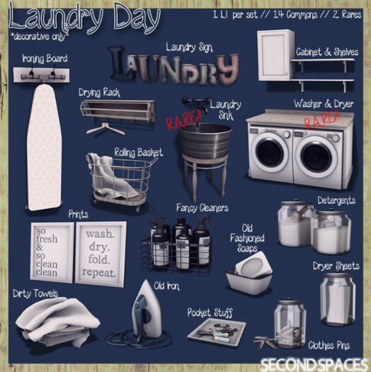 Second Spaces - Laundry Day - dryer sheets