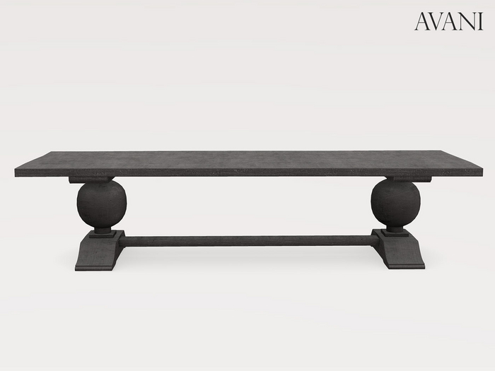 Avani Andres Collection Refactory Dining Table, Black Oak