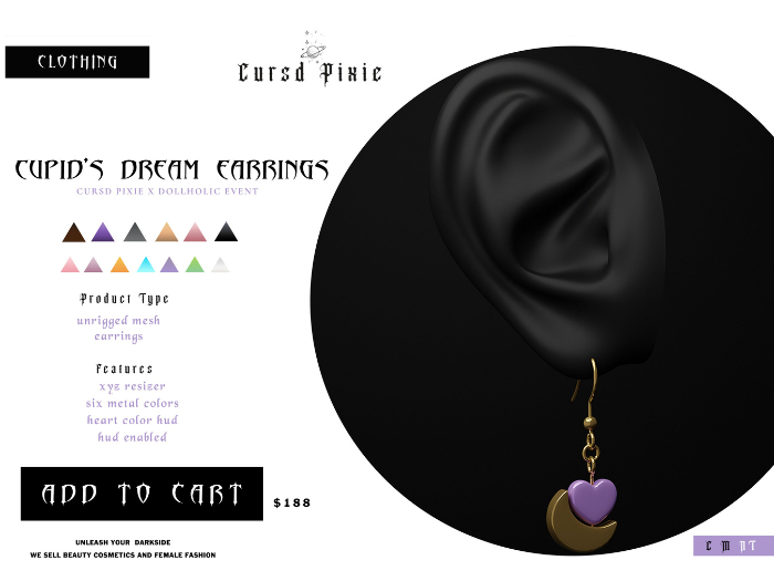 Cursd Pixie. Cupid's Dream Earrings
