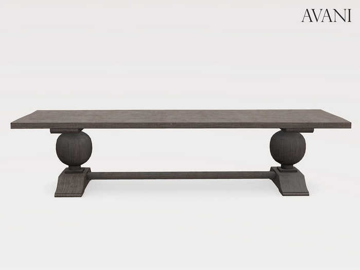 Avani Andres Collection Refactory Dining Table, Brown Oak