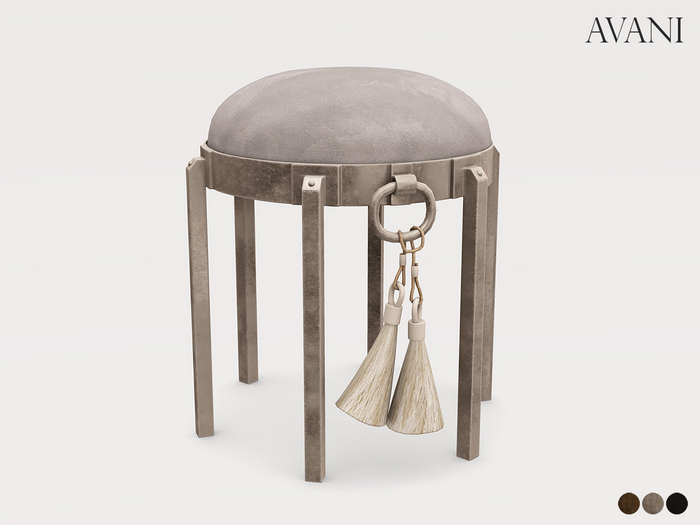 Avani Waitrose Collection Vanity Hammered Stool, All