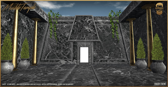 Marble Temple Dark Backdrop - The Bearded Guy