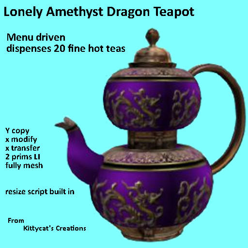 Lonely Amethyst Dragon Teapot 