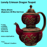 Lonely Crimson Dragon Teapot