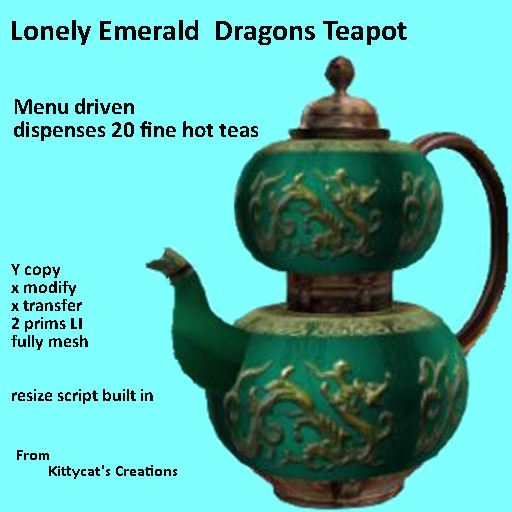 Lonely Emerald Dragon Teapot 