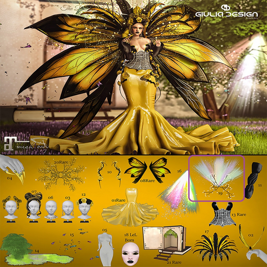 19 light branches-[GIULIADESIGN]-Butterfly Queen-