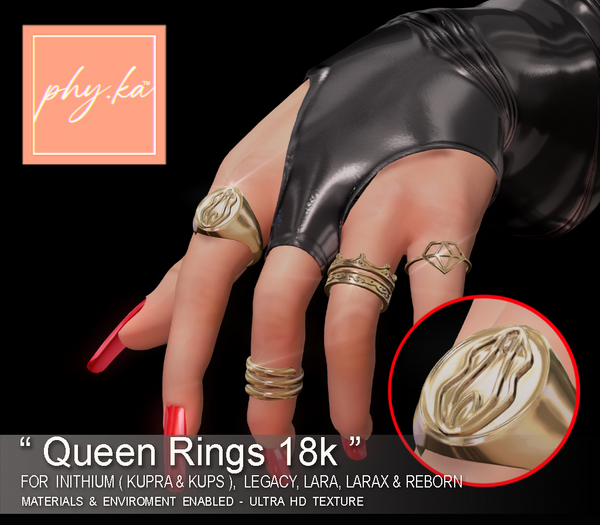 -[ Phy.Ka ]- 039 - Queen Rings 18K