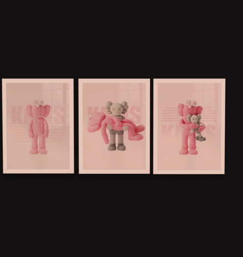 //BEAST  PINK KAWS FRAMES