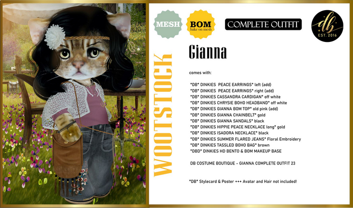 *DB* DINKIES GIANNA BOHO OUTFIT*