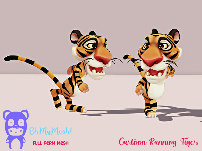 OhMyMesh! Cartoon Running Tiger BOX (Add to Unpack)