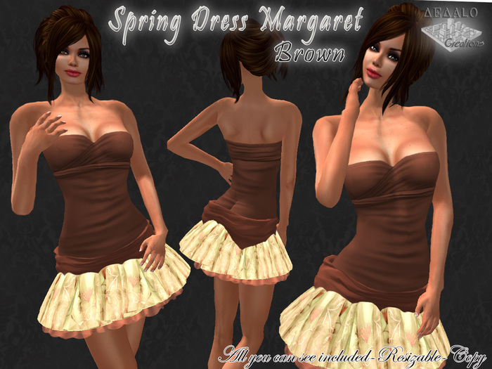 Spring Dress Margaret - Brown * SPECIAL PRICE New Dedalo Creations Promo * 