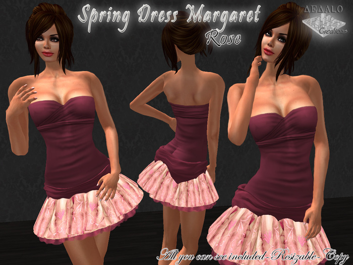 Spring Dress Margaret - Rose * SPECIAL PRICE New Dedalo Creations Promo * 