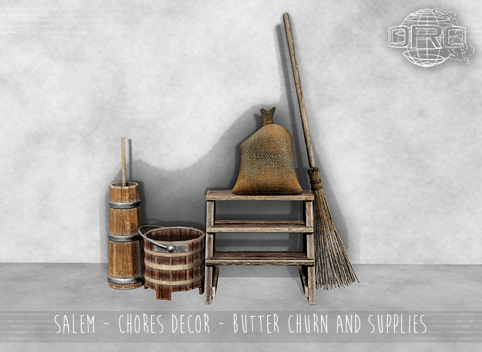 -DRD- Salem - Chores decor - Butter Churn and Supplies