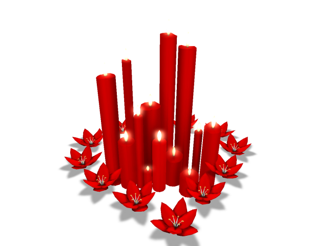 [AE] Home Decor - Vday Candle Set Red