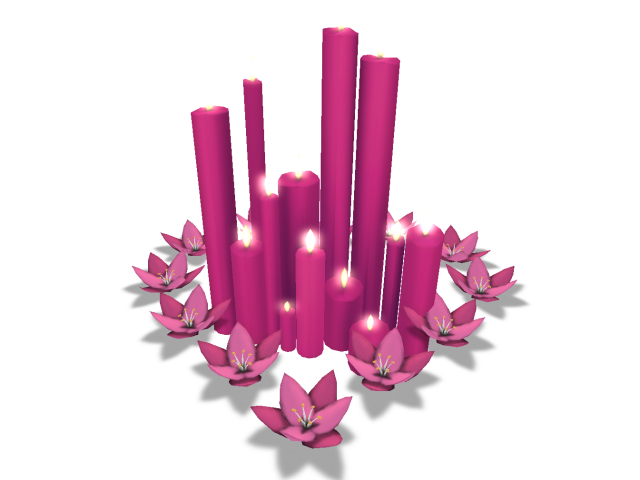 [AE] Home Decor - Vday Candle Set Pink