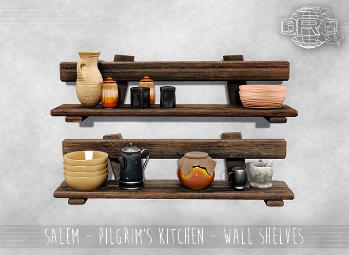 -DRD- Salem - Pilgrim's kitchen - Wall Shelves
