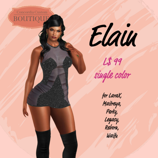 CONCORDIA CUSTOM ELAIN DRESS BLACK SPARKLE