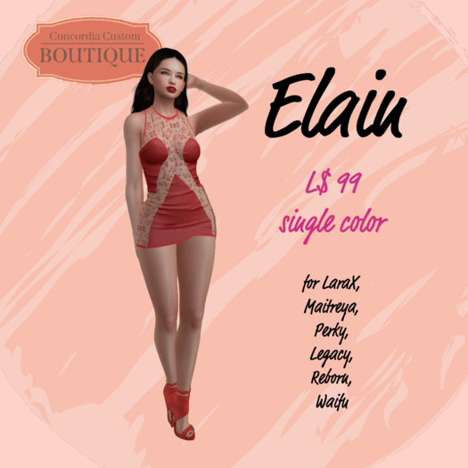 CONCORDIA CUSTOM ELAIN DRESS CORAL LACE