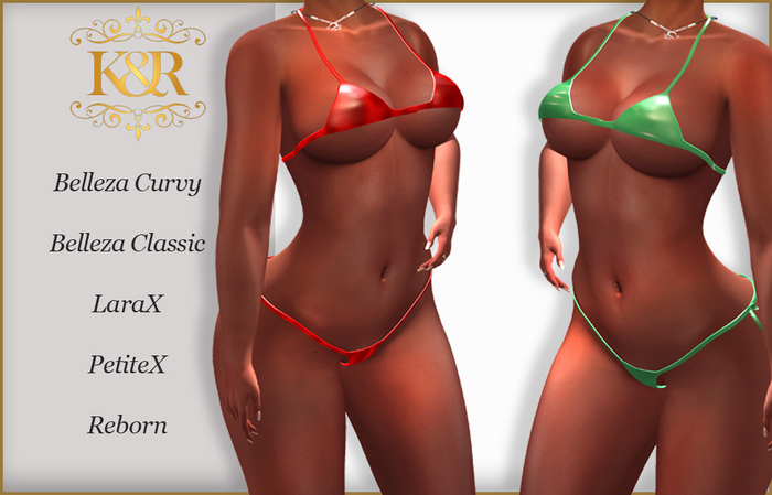 Bikini for Reborn, Gen.X classic and curvy, LaryX and Petite. 24 colors, Teturechanger