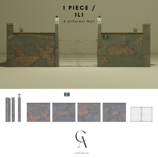 Old Stone&Concrete Fence Kit - CANARUN
