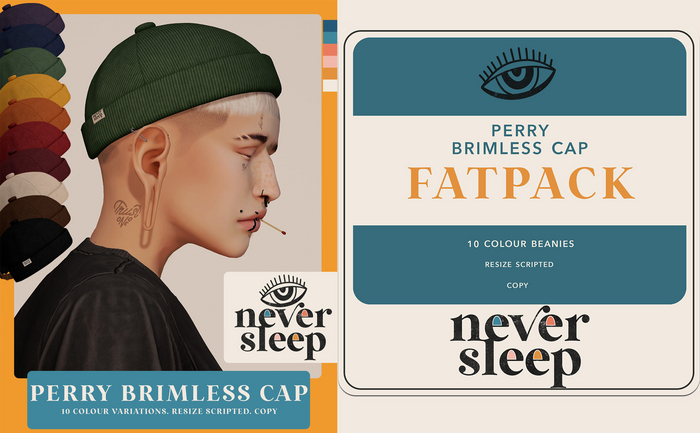 Never Sleep // Perry Brimless Cap - Fatpack