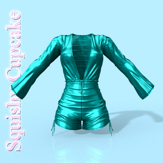 Teal Shiny Jumpsuit