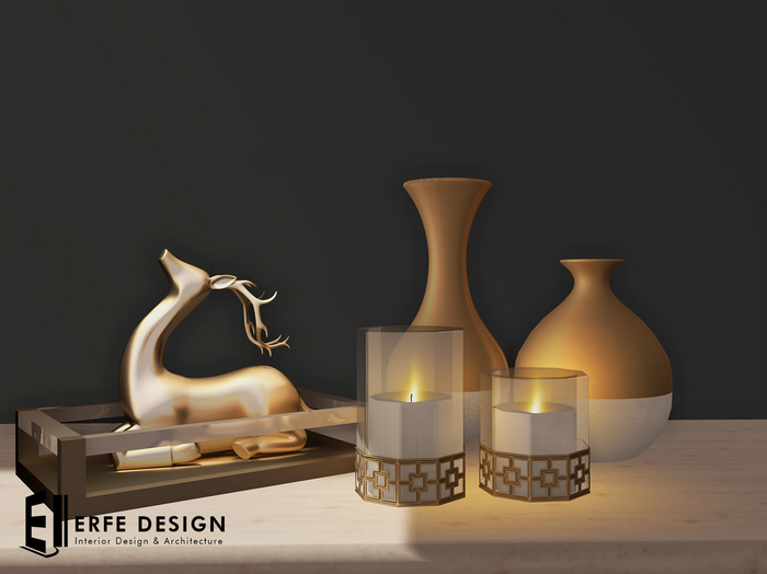 Deer decorative set Gold 4 LI [Erfe Design] *