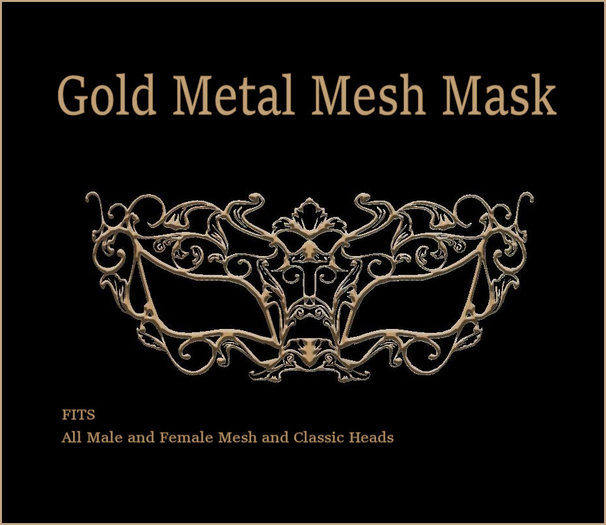 ELEGANT GOLD PARTY MESH FACE MASK – WEAR TO YOUR NEXT MARDI GRAS, MASQUERADE BALL,CARNIVAL,COSTUME OR A FORMAL EVENT