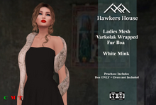 *HH* Ladies Mesh Varkolak Wrapped Fur Boa White Mink