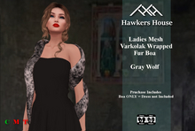 *HH* Ladies Mesh Varkolak Wrapped Fur Boa Grey Wolf
