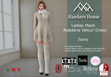 *HH* Ladies Mesh Roedene Velour Dress Ivory
