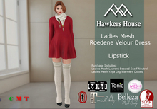 *HH* Ladies Mesh Roedene Velour Dress Lipstick