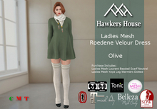 *HH* Ladies Mesh Roedene Velour Dress Olive