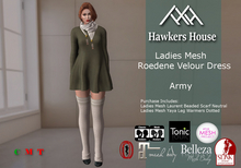 *HH* Ladies Mesh Roedene Velour Dress Army