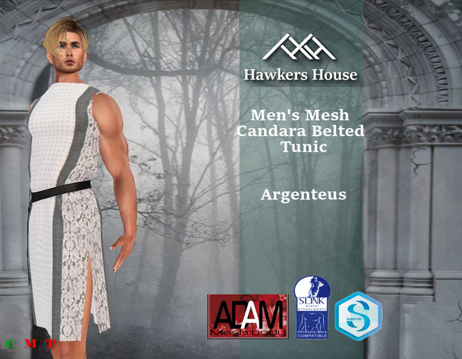 *HH* Men's Mesh Candara Belted Tunic Argenteus