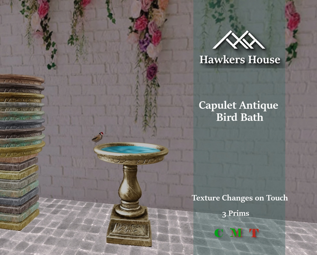 *HH* Capulet Antique Bird Bath