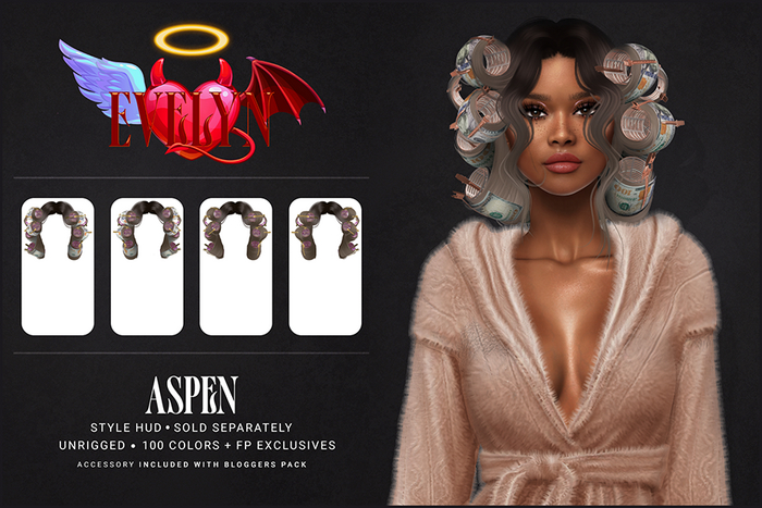 [Evelyn] Aspen Hairstyle (Color Pack)
