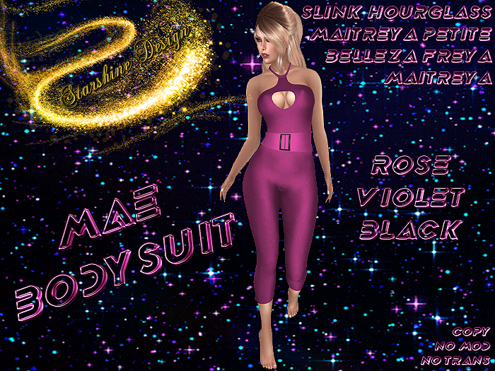 ~✯SD✯~ MAE BODYSUIT [ROSE VIOLET BLACK]