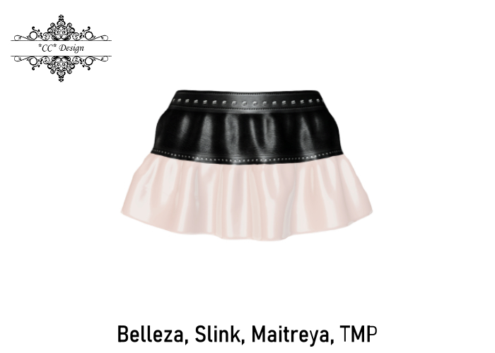 (117) *CC* Beate Latex Mini Skirt Cream