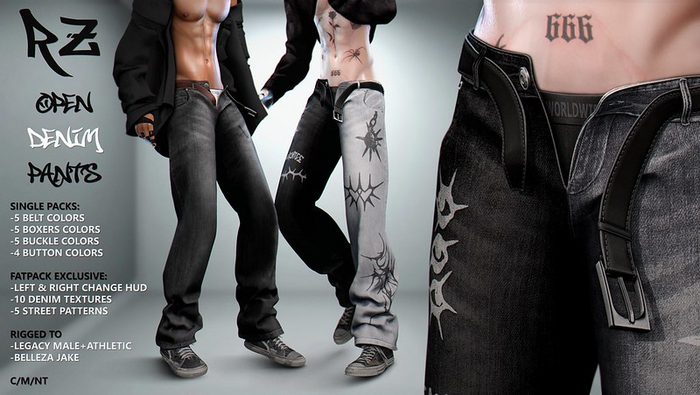 RZ. Open Denim Pants FATPACK
