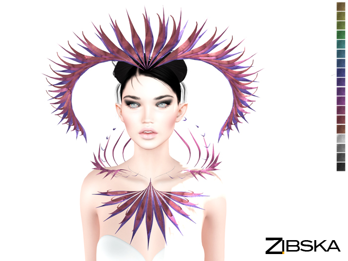 Zibska [Archive] ~ Nika color change headpiece, shoulders and necklace