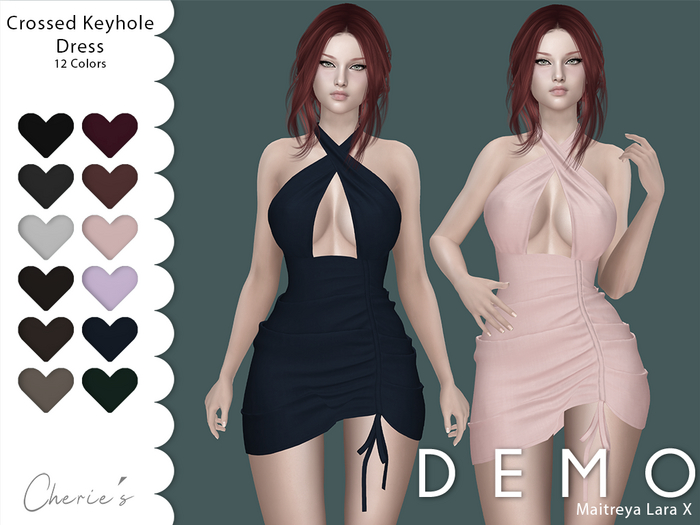 Cherie's Crossed Keyhole Dress (LaraX) Demo