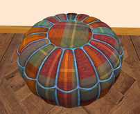 !MM! Blue Curvy Suite Tartan Pouf